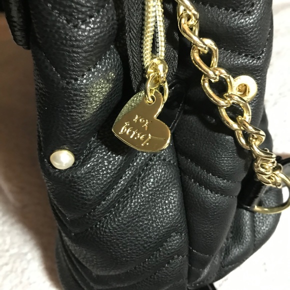 Betsey Johnson Purse, Black Tote - Picture 4 of 8